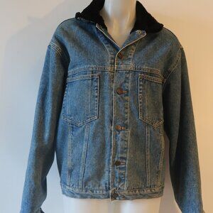 Mens Charta Blue Denim Jacket W/Black Sherpa Lining M *